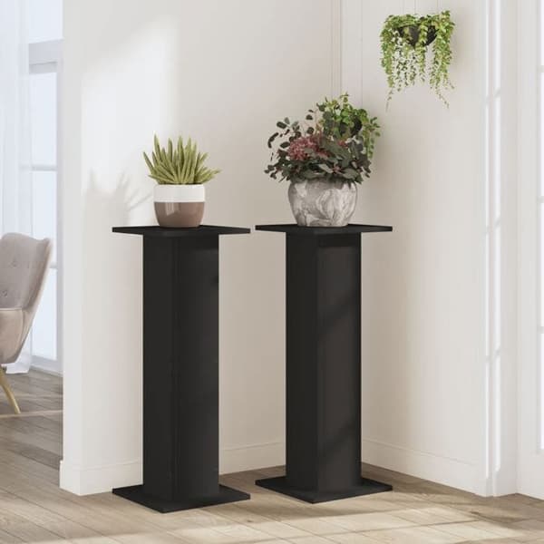 vidaXL Stöder för växter 2 st svart 30x30x80 cm ingenjörsträ 3307865