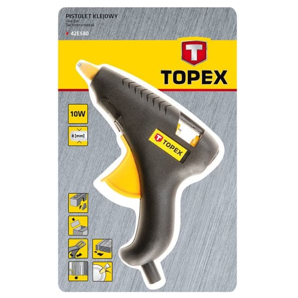 Limmpistol - TOPEX - 42E580 - 8 mm - 10W - Sladdad