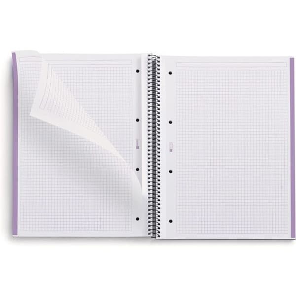 Bloc-notes - MIQUELRIUS - A4 - Små rutor 5x5 - Lavendelomslag - 80 blad