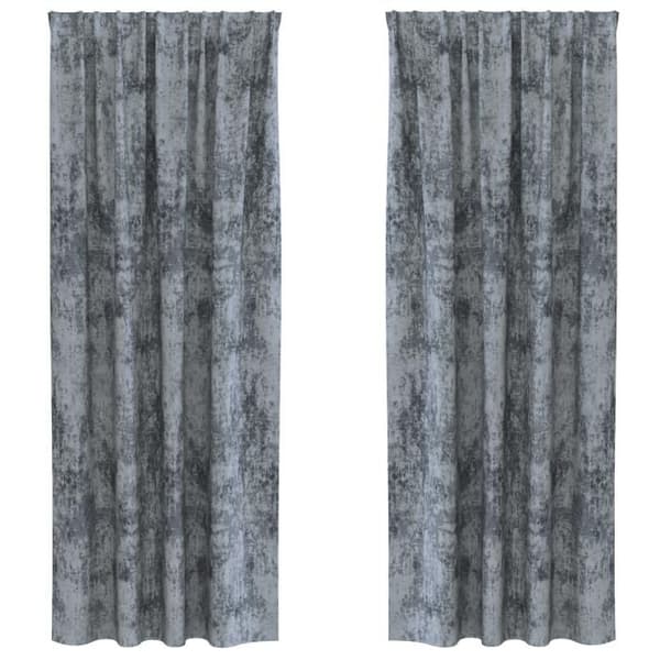 Sammetsgardiner - 2 st - Silvergrå - 225x140 cm - Moderna ögla