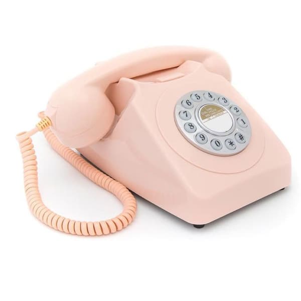 Fast telefon - GPO - 746 PUSH - Retro - Tryckknapp - Rosa