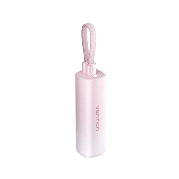 Extern batteri - VENTION - FHWR0 - 5000mAh - Typ-C - Lightning - Rosa