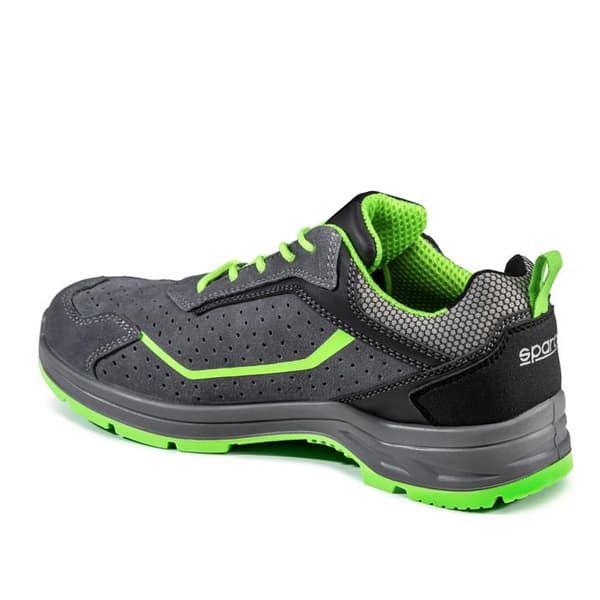 Säkerhetsskor - SPARCO - Indy Felix - Läder - Grå/Fluorescerande grön - Unisex