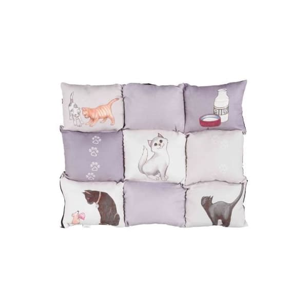 Kattmatta - Trixie - Patchwork Katt - Sammet - 55x45 cm - Halkskyddande