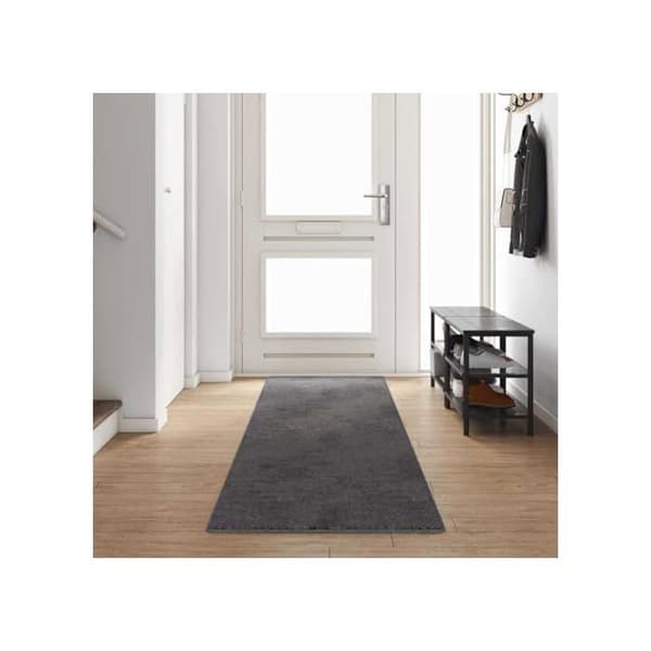 Rug för korridor halkskyddad - vidaXL - 80x400 cm - Grå - Polypropylen - Rektangulär - Halkskyddad