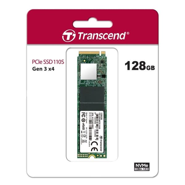 TRANSCEND 128GB M.2 2280 PCIe Gen3x4 3D TLC intern hårddisk