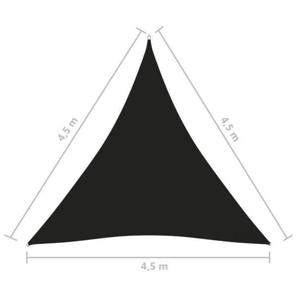 vidaXL Parasol Sail Triangular Oxford Tyg 4,5x4,5x4,5 m Svart