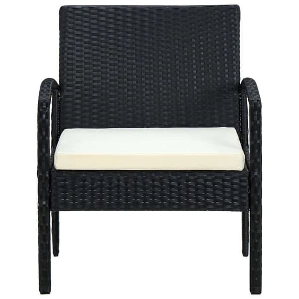 vidaXL Trädgårdsstol med Dyna Poly Rattan Svart