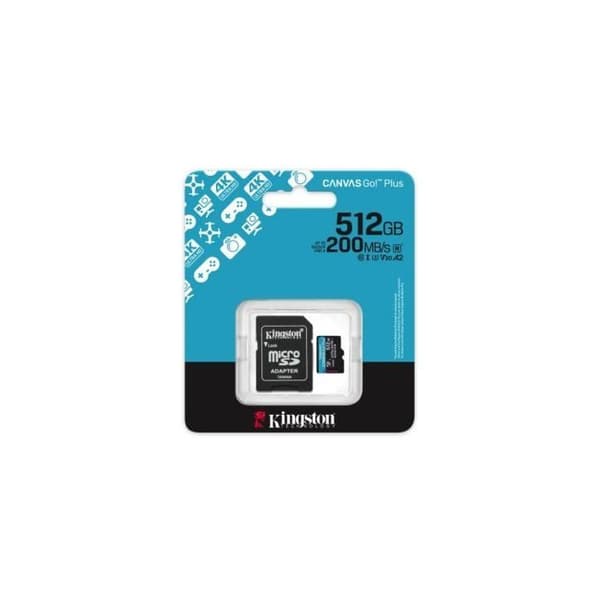 Kingston Technology MicroSDXC-kort 512GB 200MB/s U3 V30 A2 Canvas Go Plus