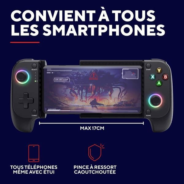 GXTrust Manette Smartphone Bluetooth - Trust GXT 735 Mylox - Android/iPhone/PS5/Xbox - RGB - Dubbel vibration - Svart