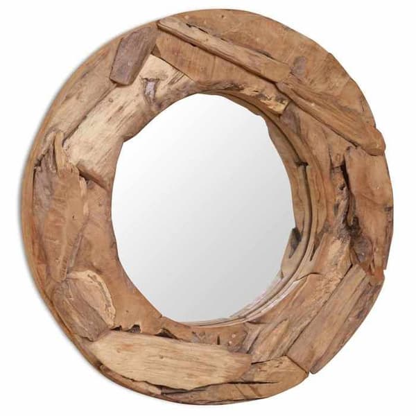 vidaXL Dekorspegel Teak 60 cm Rund