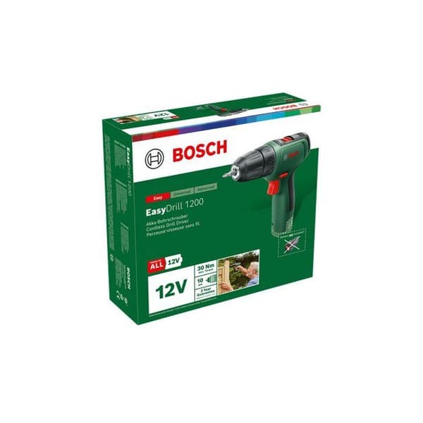Borrskruvdragare - Bosch - EasyDrill 1200 - 2 batterier - Laddare ingår - Väska med bitar