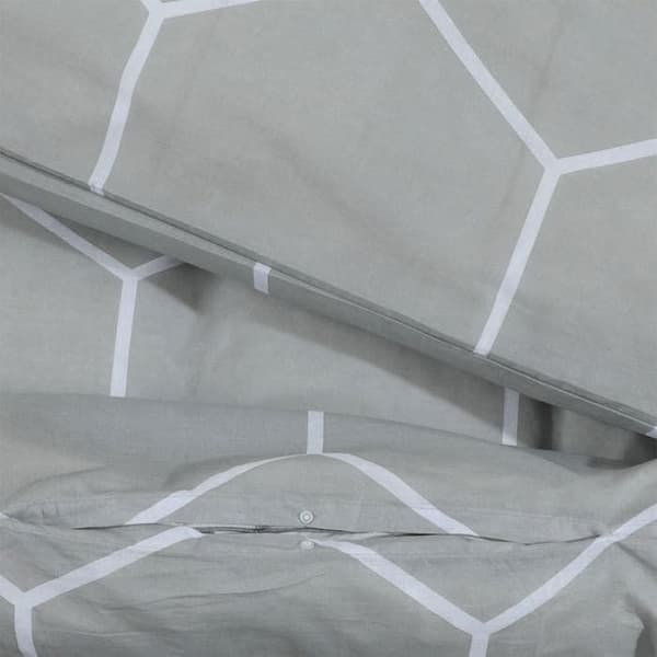 vidaXL Påslakanset Grå 240x220 cm Bomull 136449
