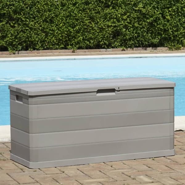 vidaXL Trädgårdsförvaringslåda Grå 117x45x56 cm