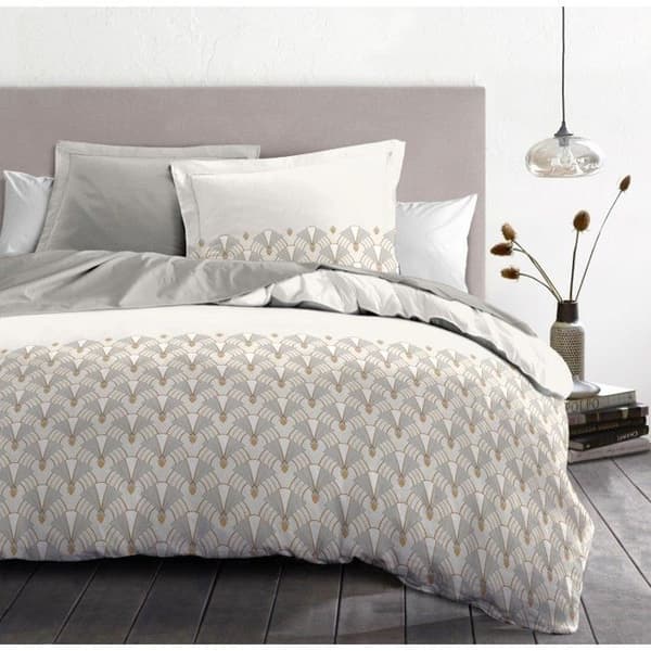 3-delars täckeset i percale bomull 220x240 BEIGE