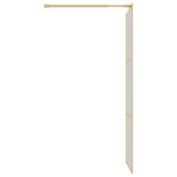 Duschvägg med transparent ESG-glas guld 80x195 cm