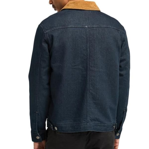 Mörkblå Jeansjacka för Herr Timberland Trucker Isolerad