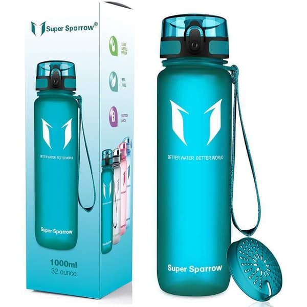 Super Sparrow Vattenflaska - Flaska, 350ml, Havsglas
