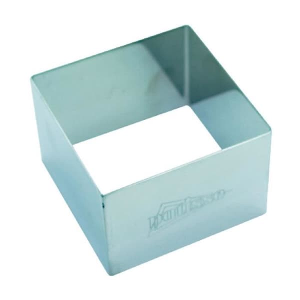 Presentationskvadrat i rostfritt stål - 9 x 3 x 4 cm