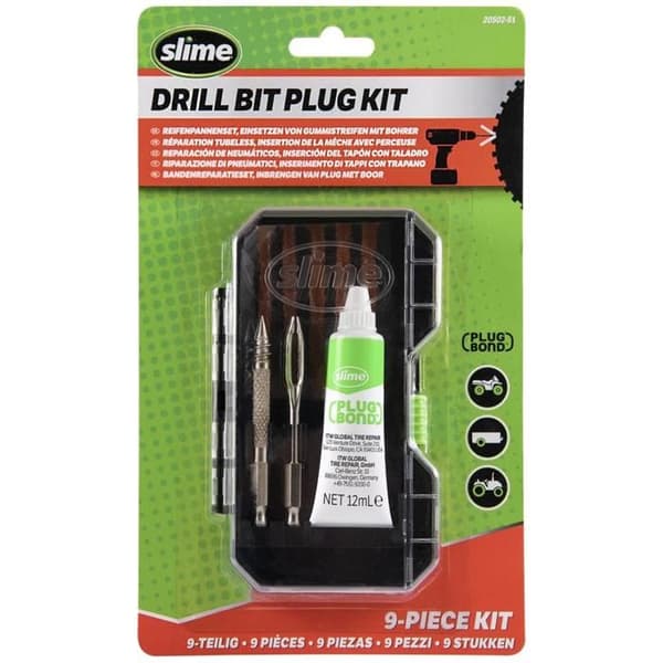 KIT FÖR REPARATION AV SLANGAR SLIME (5 MECHER + 2 BOR + PLUGGBAND)