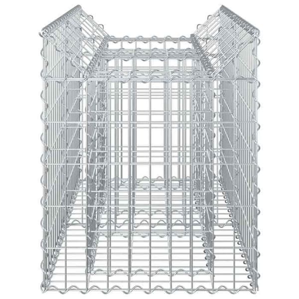vidaXL Hög säng gabion Silver 42033291