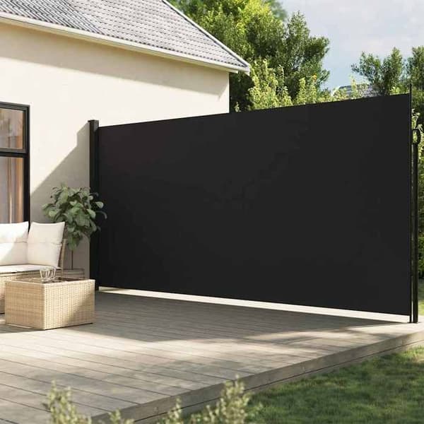 vidaXL Fällbar sidomarkis svart 220x500 cm 4004474