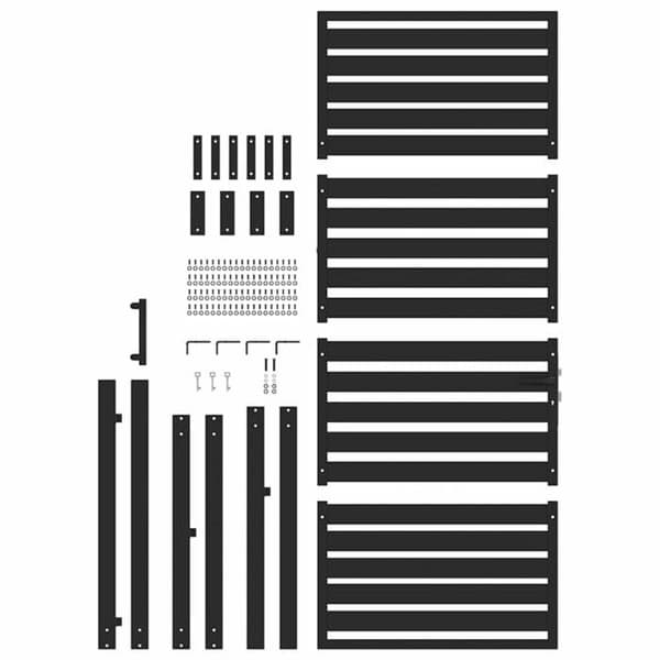 Trädgårdsportal - Aluminium - 100x200 cm - Låsbart - Svart