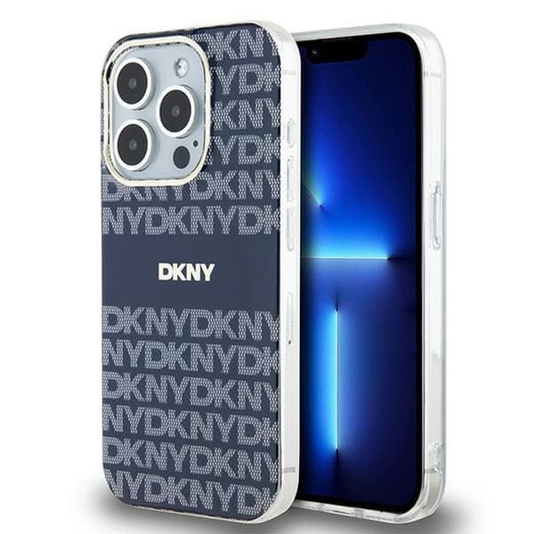 Coque iPhone 15 Pro - DKNY - IML Mono & Stripe - Blå - Optimal skydd - Elegant design