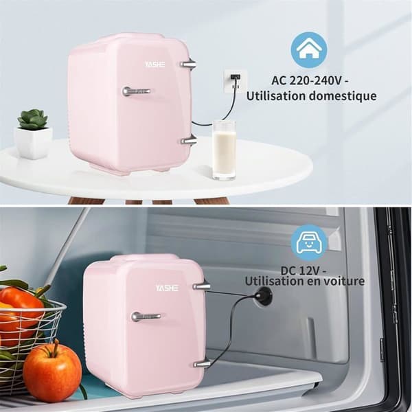 YASHE Mini kosmetikkyla 4 L portabel - CA/CC, tyst, rosa