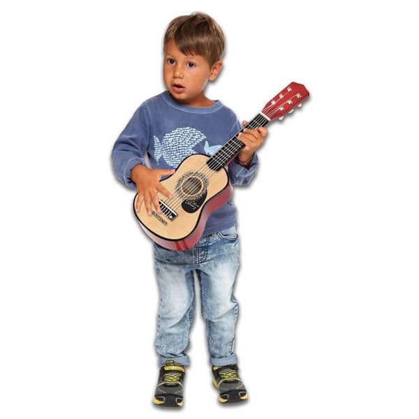 Bontempi trägitarr med 6 strängar för barn, svart, 55cm