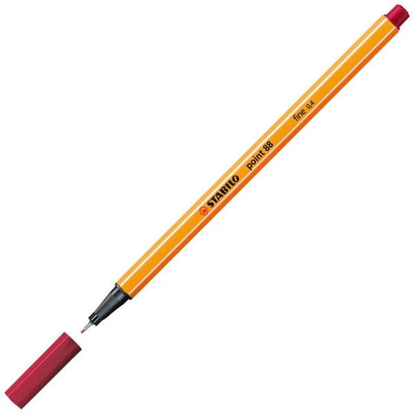 Stylo - Stabilo - Point 88 - Röd - Fin spets - 1 styck