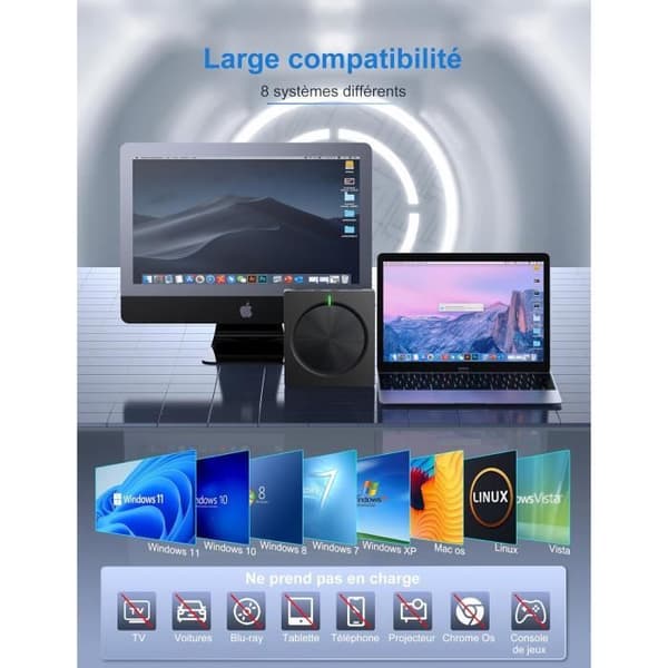 Extern CD/DVD-läsare - GENERISK - Umaniy - USB 3.0 - Typ-C - Plug & Play