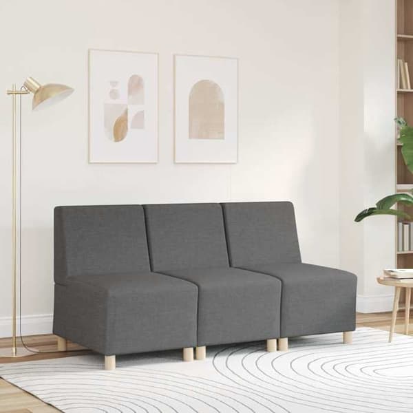 vidaXL Modulsoffa utan armstöd Mörkgrå 55 cm Tyg 4108469