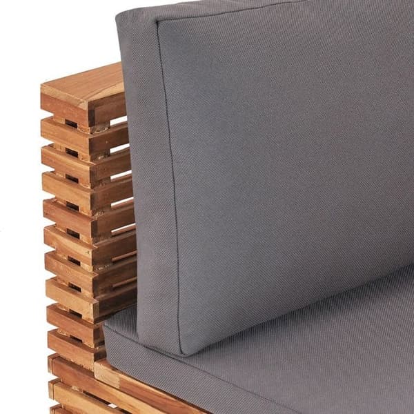 vidaXL Central trädgårdssoffa med grå kudde i solid teak 49377