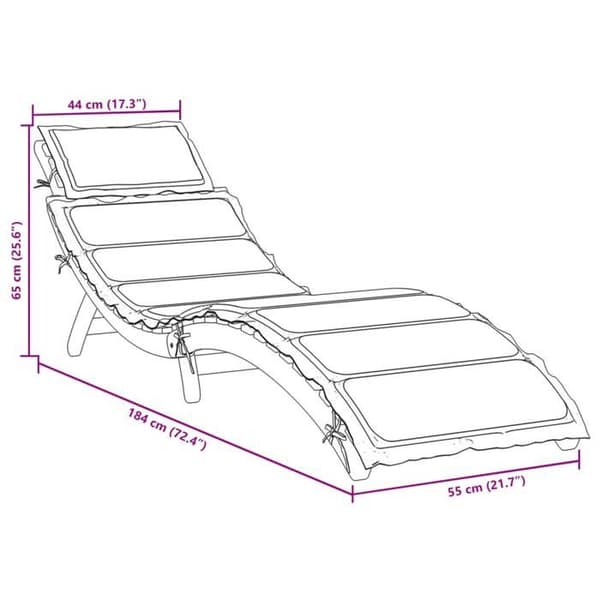 vidaXL Chaise longue med beige kudde i solid akaciaträ 367635