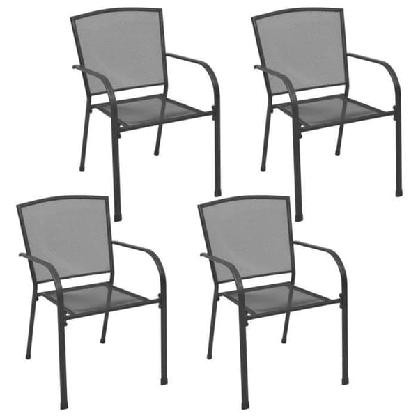 vidaXL utomhusstolar 4 st Mesh Design Antracitstål