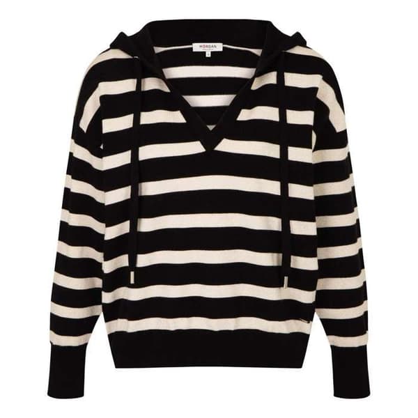 Randig hoodie med lös passform