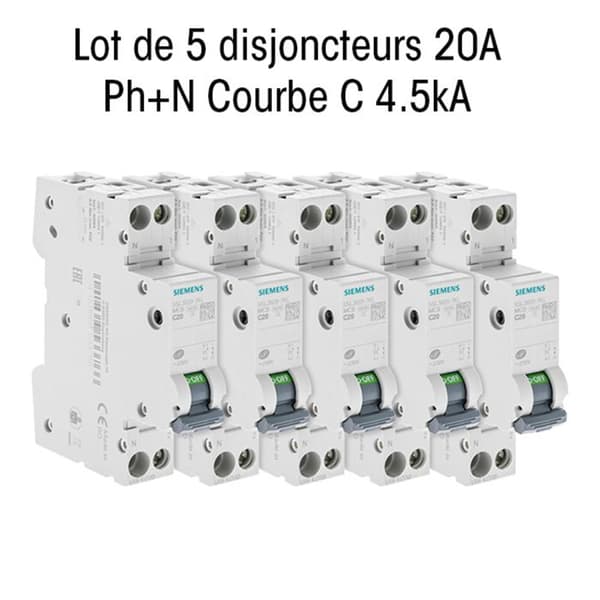 SIEMENS 5-pack med 20A SIEMENS (983) säkringar