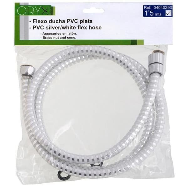 Duschslang PVC vit/silver 1,50