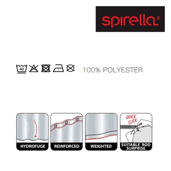 Duschdraperi - Spirella - Bambus - 180x200cm - 100% Polyester - Grön