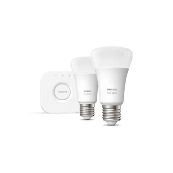 PHILIPS HUE Startpaket 2 glödlampor White och bro - 9,5 W - E27 - Bluetooth