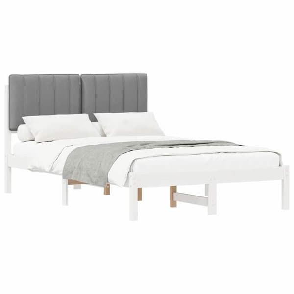 vidaXL Sängram med stoppad huvudgavel Ljusgrå, Sovrum, Rektangulär, Modern, Hållbar 878068