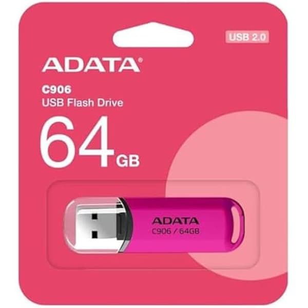 USB-nyckel - ADATA - C906 - 64 GB - Rosa - USB 2.0