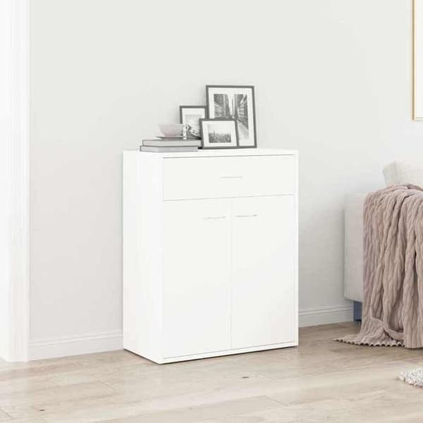 vidaXL Buffé vit 60x30x75 cm ingenjörsträ 800711