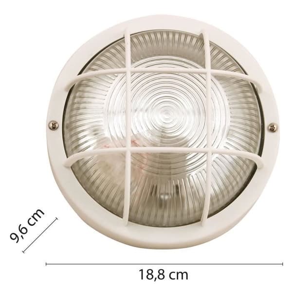 VELAMP BUBBLE Rund utomhusplafond IP44 E27 60W Vit 18,8 cm