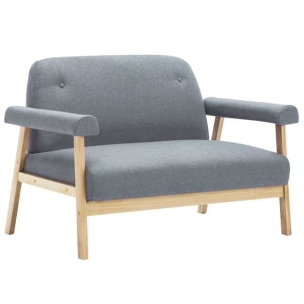 vidaXL 2-sits soffa Tyg Ljusgrå