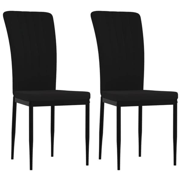 vidaXL Matstolar set om 2 Svart Sammet 326099