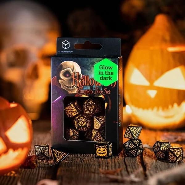 Q Workshop Halloween pumpa 7 tärningar Set