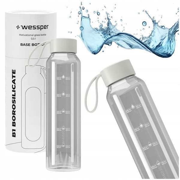 Glasflaska - WESSPER B1 BOROSILICATE - 500ml - Transparent