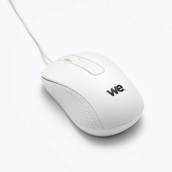 Mus - WE - Trådbunden - Metallisk finish - 1200DPI - USB - Vit
